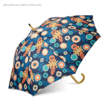 Japanese Flower Pattern Manual Open Double Layer Umbrella